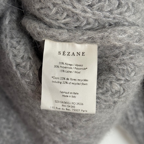 Sezane Emile Cardigan in Mottled Grey - Picture 5 of 8